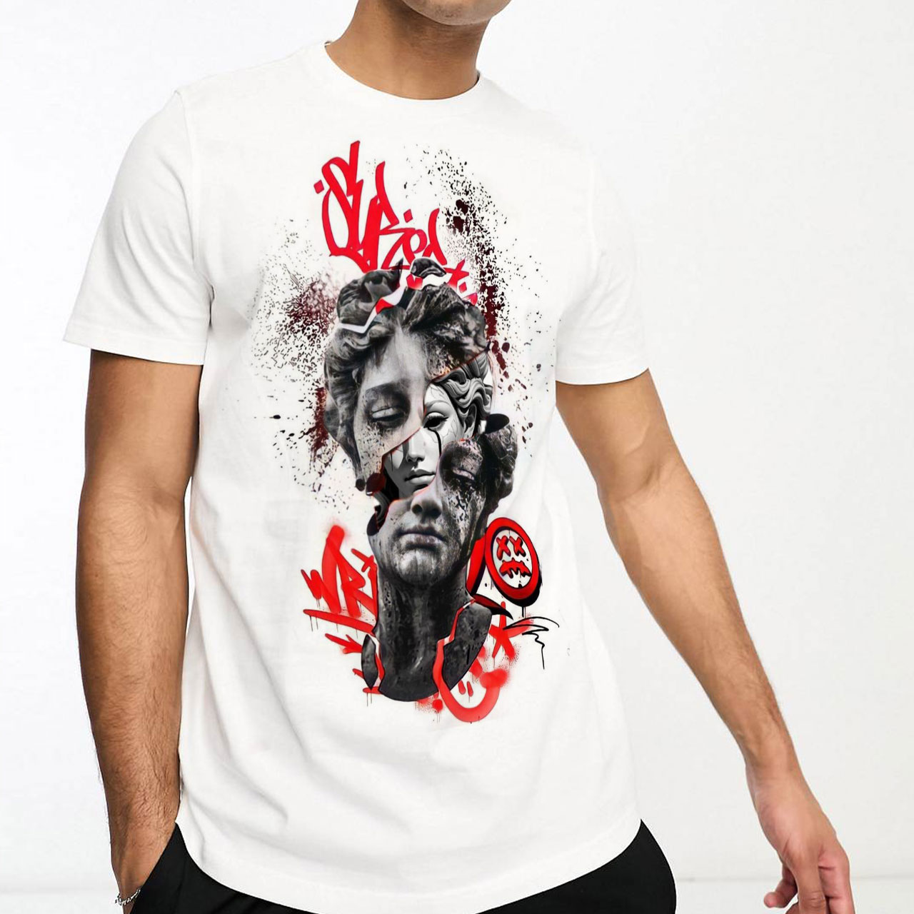 تیشرت طرح مجسمه شکسته broken statue