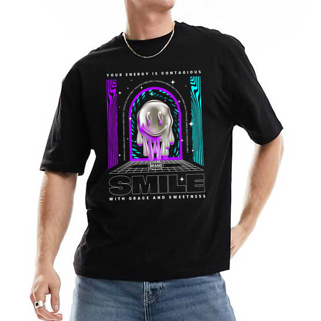 تیشرت طرح لبخند مسری