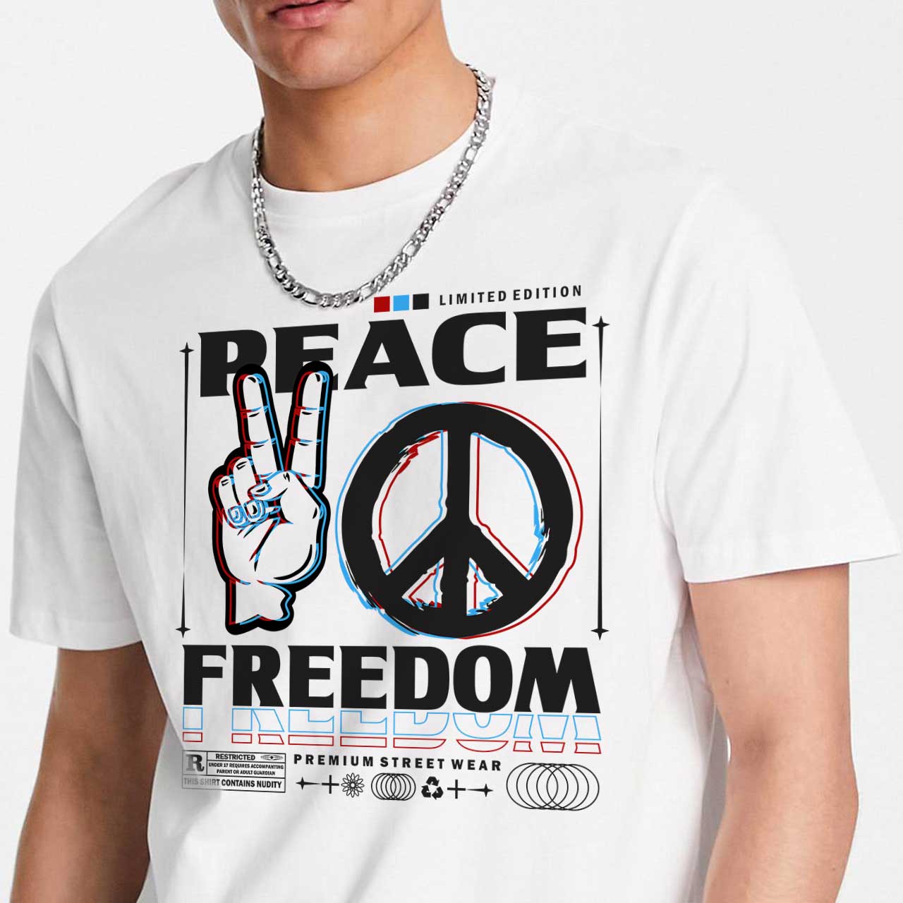 تیشرت طرح صلح و آزادی