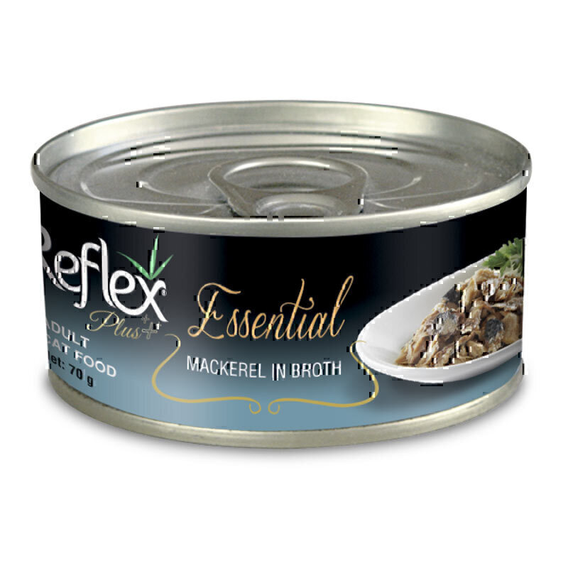 کنسرو گربه رفلکس پلاس با طعم ماهی خال مخالی در آب گوشت Reflex Plus Adult Cat Can Food With Mackerel وزن 70 گرم