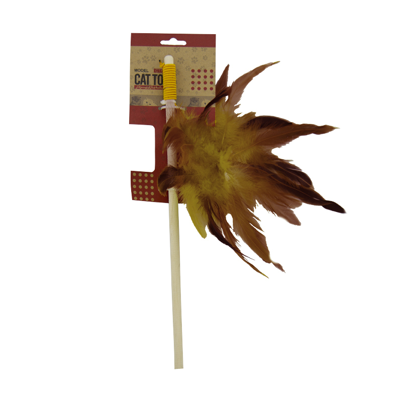 چوب بازی گربه پرس پت مدل پر دار 