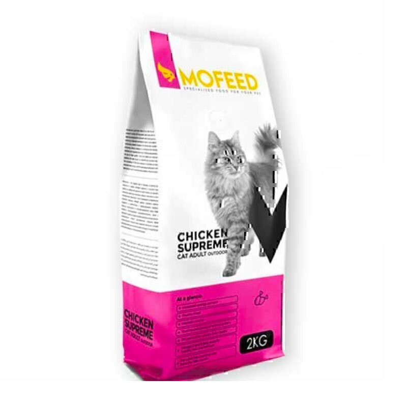 غذای خشک گربه مولتی کالر مفید با طعم مرغ MoFeed Multi Color Chicken Supreme Cat Food وزن 2 کیلوگرم