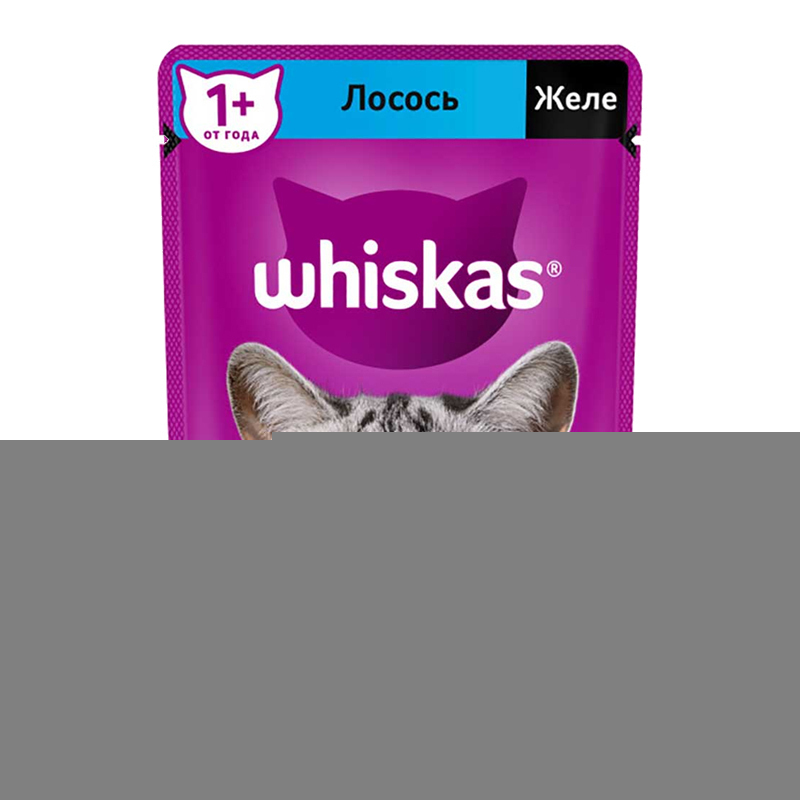 پوچ گربه ویسکاس با طعم ماهی سالمون در ژله Whiskas Salmon in Jelly وزن 75 گرم