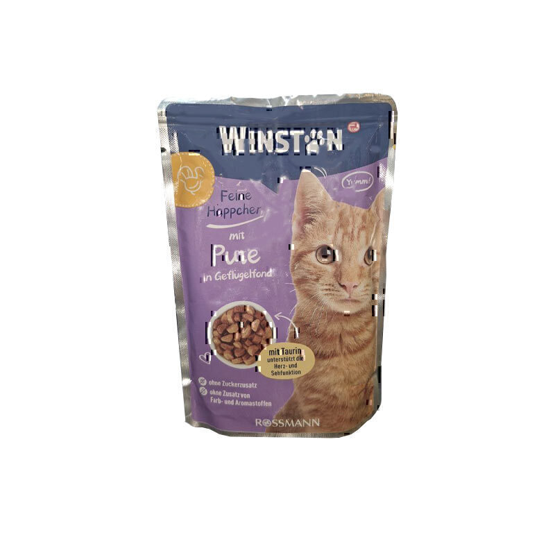 پوچ گربه وینستون با طعم بوقلمون در سس مرغ Winston Turkey In Chicken Sauce وزن 100 گرم