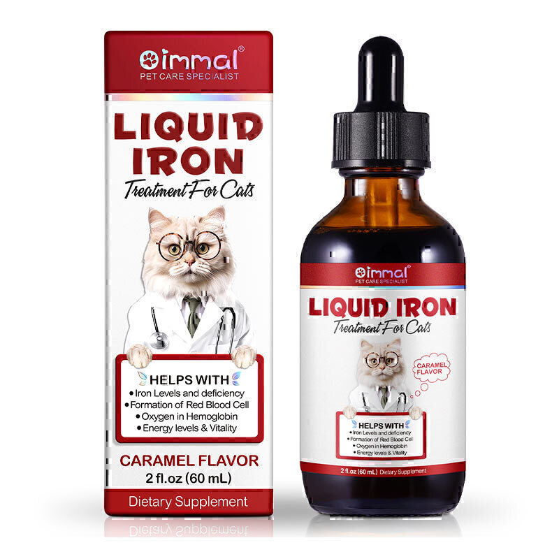 قطره آهن گربه اویمال Oimmal Liquid Iron Drops For Cats حجم 60 میلی لیتر