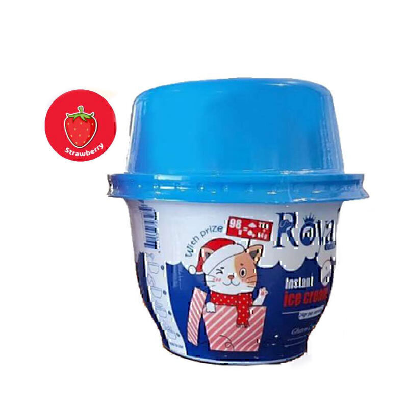 بستنی پودری گربه رویال کوکو با طعم توت فرنگی وزن 32 گرم