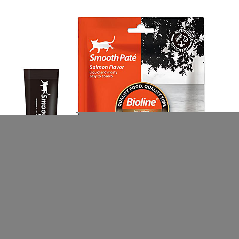 بستنی گربه بایولاین با طعم ماهی سالمون Bioline Smooth Pate with Salmon بسته 5 عددی