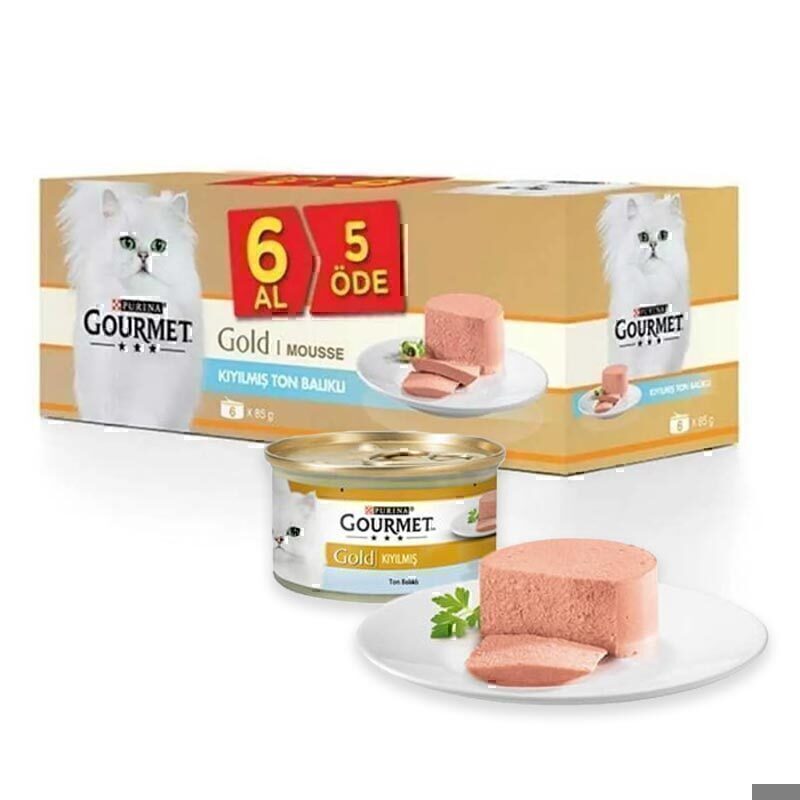 کنسرو غذای پته گربه گورمت با طعم تن ماهی Gourmet Gold Pate with Tuna بسته 6 عددی