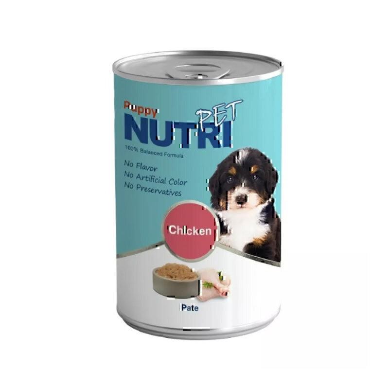 کنسرو غذای توله سگ با طعم مرغ نوتری Nutri Puppy With Chicken وزن 425 گرم