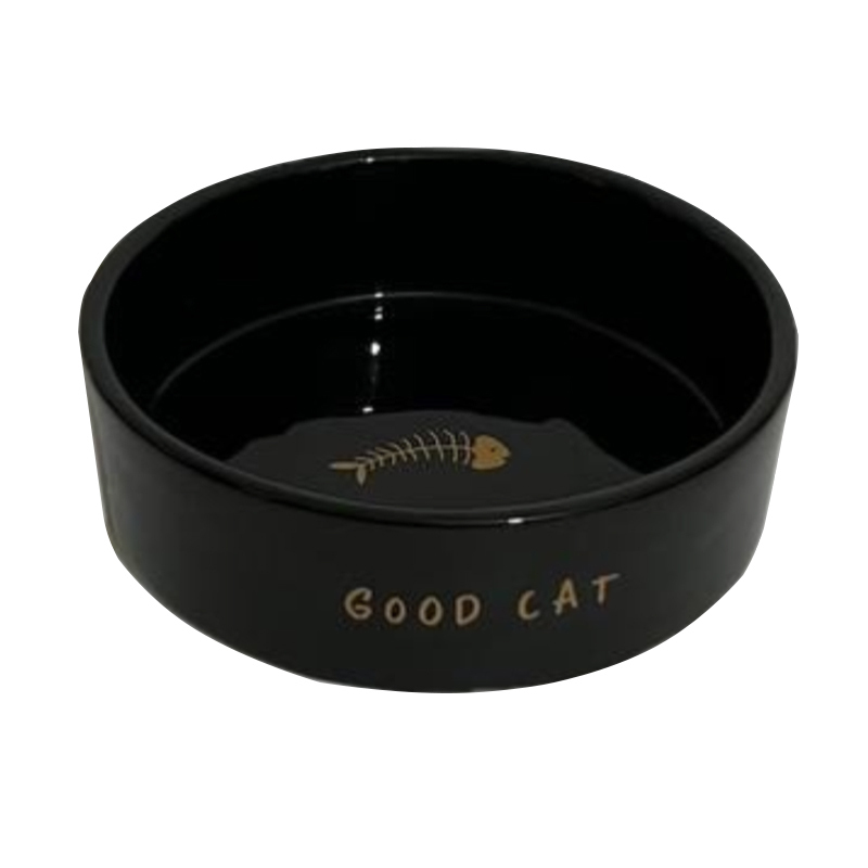 ظرف غذای حیوانات کوکوپت مشکی طرح Good Cat سایز بزرگ