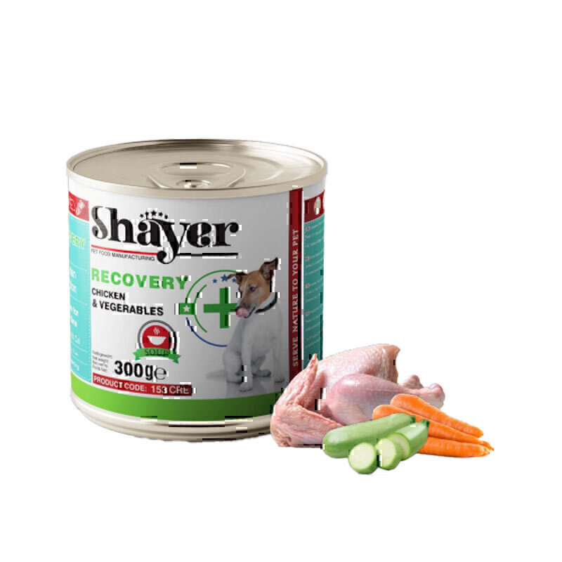 کنسرو سوپ ریکاوری سگ مرغ و سبزیجات شایر Shayer Recovery Soup With Chicken & Vegetable وزن 300 گرم