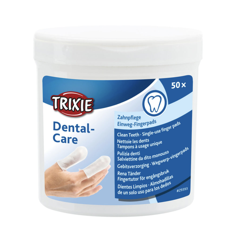 پد تمیز کننده دندان حیوانات خانگی تریکسی Trixie Dental Care Disposable Finger Pads بسته 50 عددی