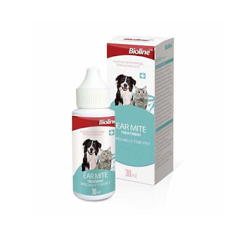 قطره ضد کنه گوش گربه و سگ بایولاین Bioline Ear Mite Treatment حجم 30 میلی لیتر