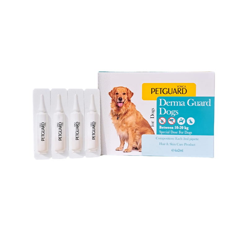 قطره ضد کک و کنه سگ نژاد متوسط پت گارد PetGuard Derma Guard Dogs بسته 4 عددی