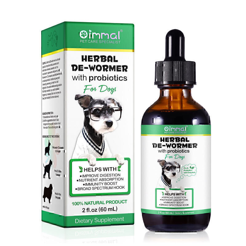 قطره گیاهی ضدکرم سگ اویمال Oimmal Herbal De-Wormer For Dogs حجم 60 میلی لیتر