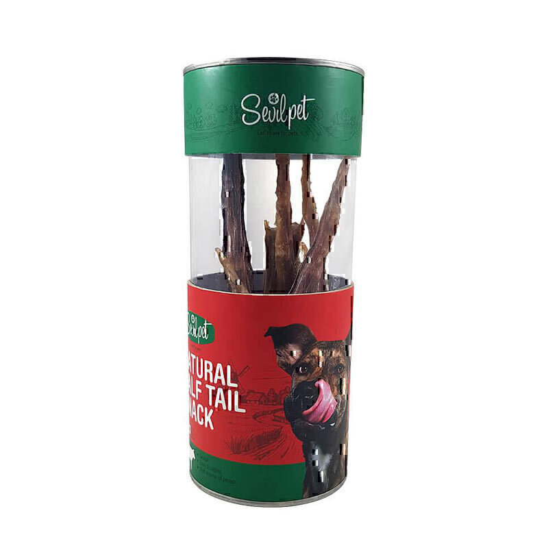 تشویقی دُم گوساله سگ سویل پت Sevil Pet Cattle Tendon Dog Snack بسته 10 عددی