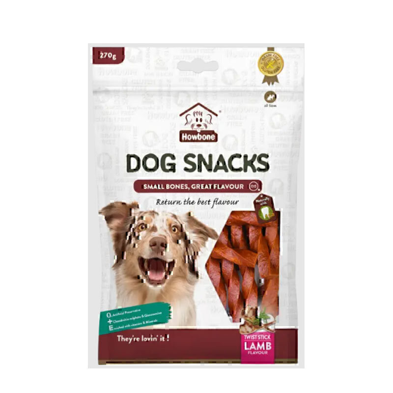 اسنک پیچی سگ هابون با طعم گوشت بره Howbone Dog Twist Snacks With Lamb Flavour وزن 270 گرم