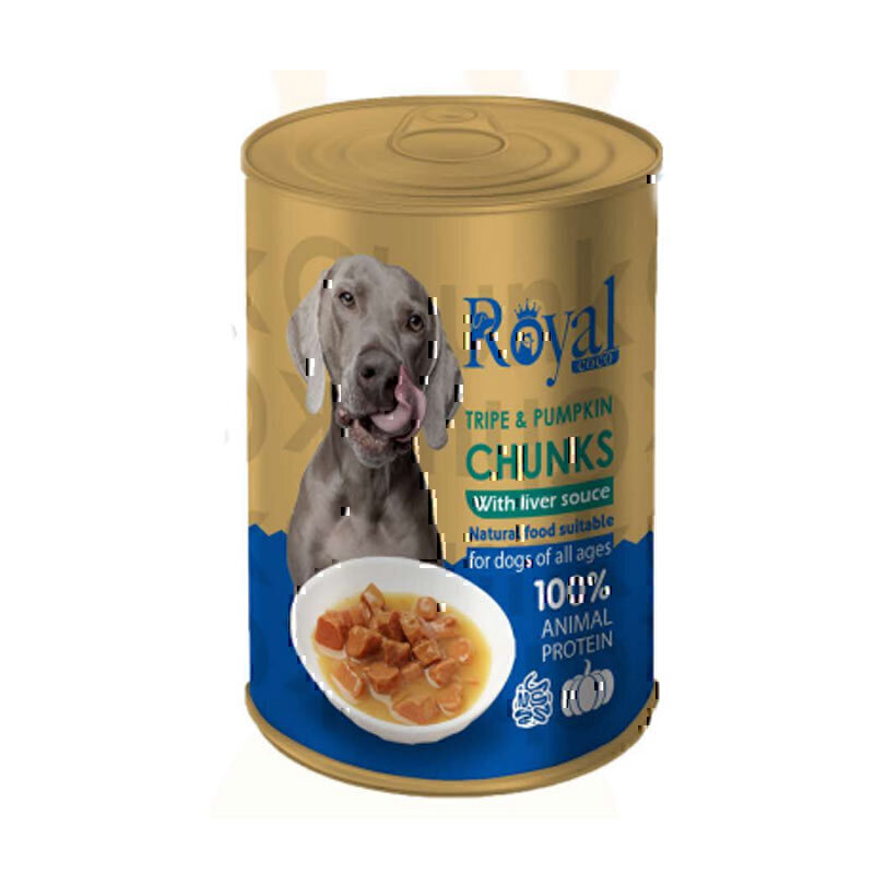 کنسرو چانک سگ رویال کوکو با طعم سیرابی و کدو تنبل وزن 380 گرم